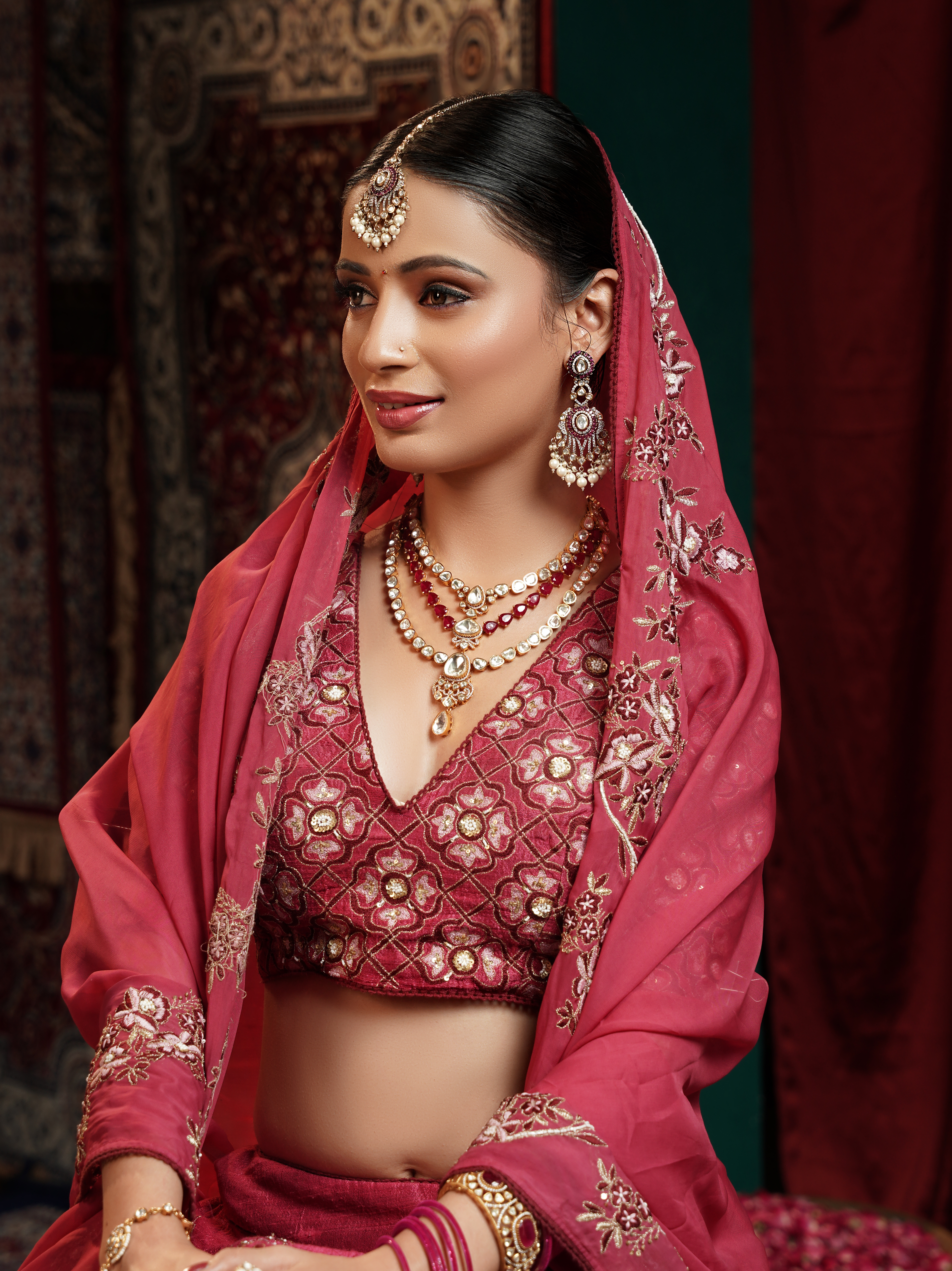 Classic Red Saree Bridal Makeup - Traditional Elegance